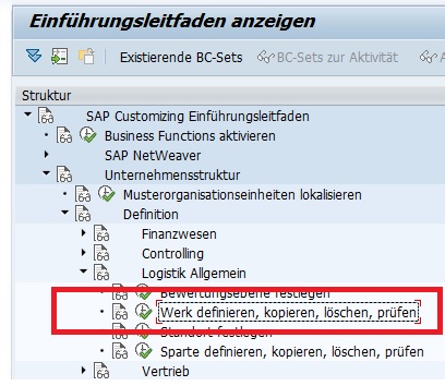 Im Einführungsleitfaden (Transaktion SPRO) kann man einfach und schnell das gewünschte Werk anlegen oder pflegen. Unter dem Pfad "Unternehmensstruktur > Definition > Logistik Allgemein > Werk definieren, kopieren, löschen, prüfen" kann man die gewünschte Aktion auswählen.