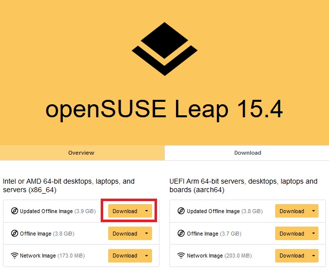 openSUSE Leap Betriebssystem herunterladen