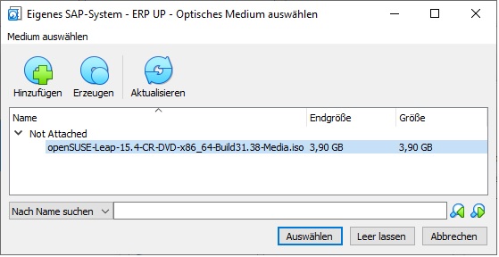 Virtuelle Maschine - Betriebssystem hinzufügen