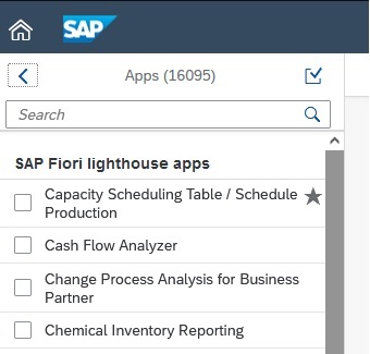 Suche nach SAP Fiori Apps in SAP Fiori Apps Reference Library