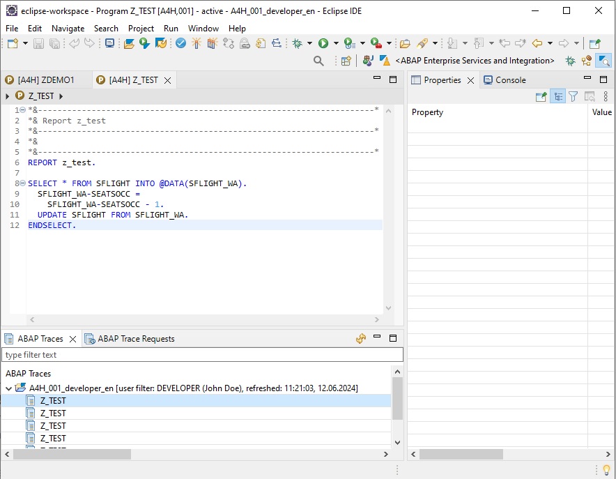 ABAP Profiling Perspektive