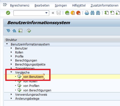 Transaktion SUIM - Vergleiche von Benutzern